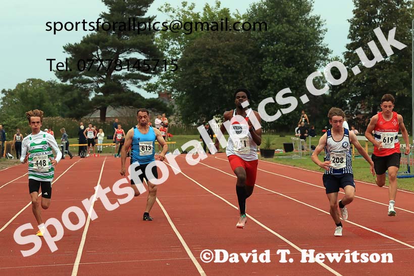 100 metres, 2025 NEGP No 5 Monkton, Wednesday, July 23rd. Photo: David T. Hewitson/Sports for All Pics